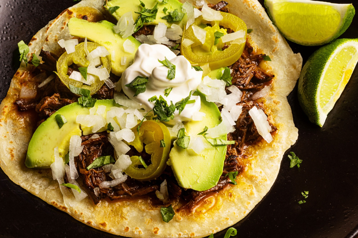 
                Ancho Chile Chuck Roast Tacos
              