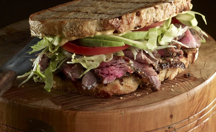 
          
            Easy Flank Steak Sandwich on Sourdough Toast
          
        