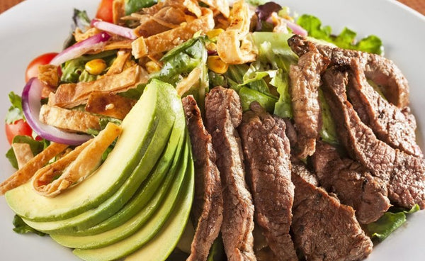 Southwestern Steak Salad with Cilantro Avocado Dressing